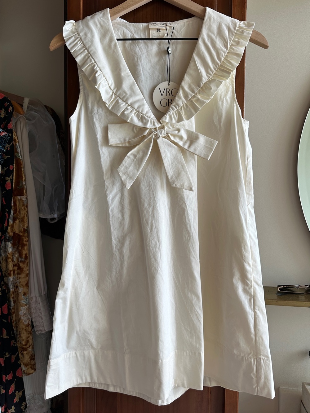 VRG GRL Sailor Style Ruffled Collar Bow Mini Dress US XXS AU 4 NWT